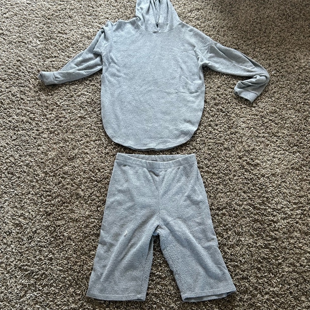 Fashion Nova Light Gray Knit Hoodie
